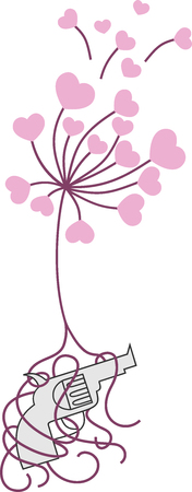 stop to arms concept with gun and hearts vector illustration.のイラスト素材