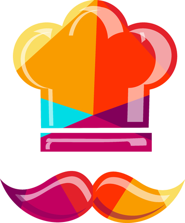 Chef hat with colorful mustachesのイラスト素材