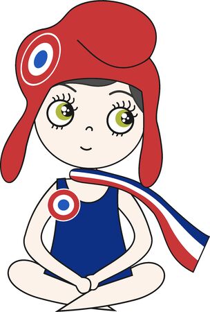 French Marianne sittingのイラスト素材