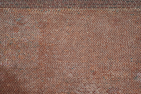 Rustic red brick wall used for house constructionの写真素材
