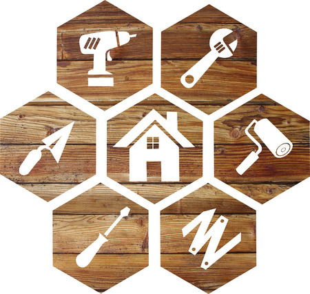 Icon to illustrate DIY and work in a house or buildingの写真素材
