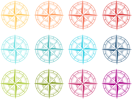 Colored compass iconのイラスト素材