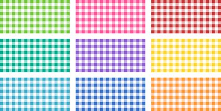 Square of Vichy fabrics of different colorsのイラスト素材