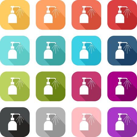 Colored icon of a bottle of hydroalcoholic gel for disinfecting the handsのイラスト素材