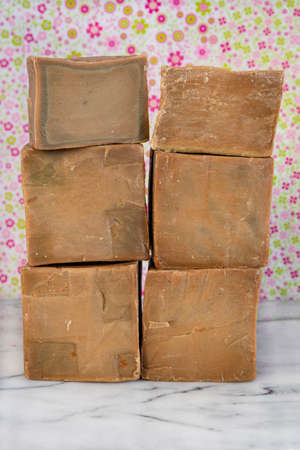 Rustic and organic handmade soap in the bathroom