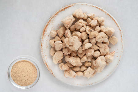 Baobab fruit, seed and powderの写真素材