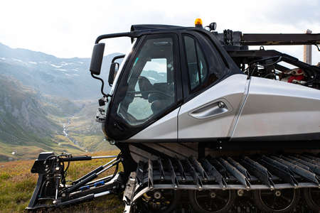 Close-up of a grooming machine for slope maintenanceの写真素材