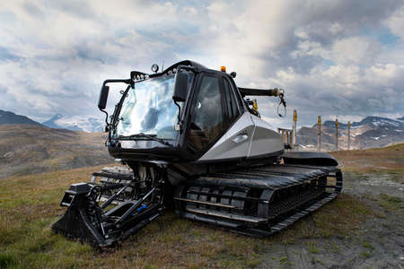 Close-up of a grooming machine for slope maintenanceの写真素材