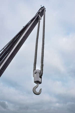 Close-up of an industrial crane hookの写真素材