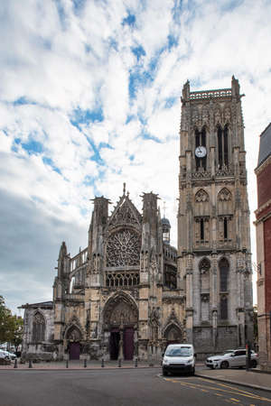 Exterior architecture of Dieppe cathedral in Franceの写真素材