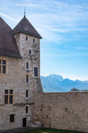 Buildings of the city of Annecy in the Alps in Franceの写真素材