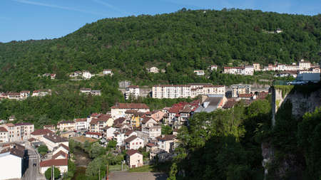 City of Saint Claude in the Jura in Franceの写真素材