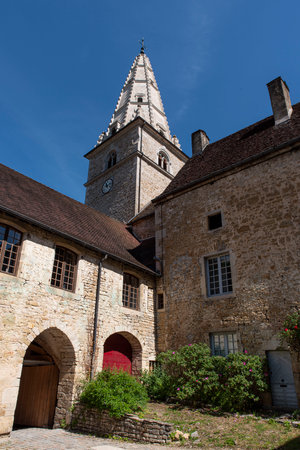 Architecture of the village of Baume les Messieurs in the Jura in Franceの写真素材
