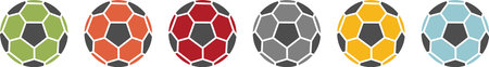 Set of colorful soccer iconsのイラスト素材