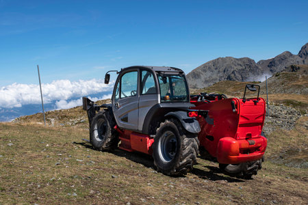 Construction machinery for high mountain areasの写真素材