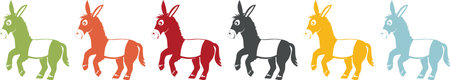 Colored icon of isolated donkeysのイラスト素材