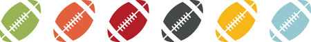 Group of colored rugby ball iconsのイラスト素材