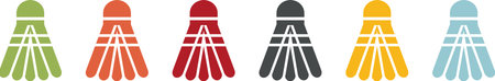 Badminton shuttlecock sport icon set, coloredのイラスト素材