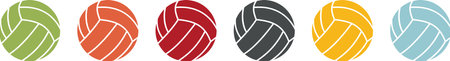 Group of colored volleyball iconsのイラスト素材