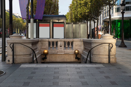 Metro entrance in the city of Paris, Franceのeditorial素材