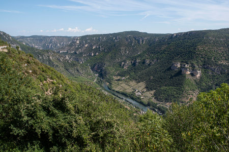 Landscape of the Tarn gorges in France