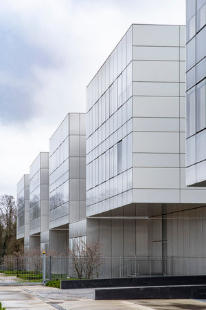 Modern architecture of an industrial building in the cityの写真素材