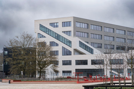 Modern architecture of an industrial building in the cityの写真素材