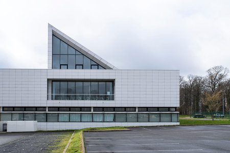 Modern architecture of an industrial building in the cityの写真素材