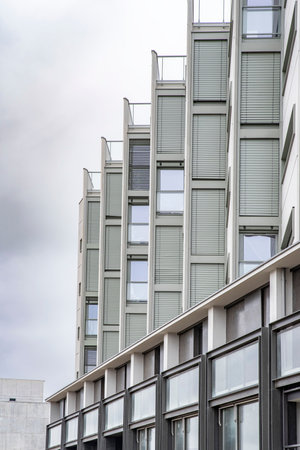 Modern architecture of an industrial building in the cityの写真素材