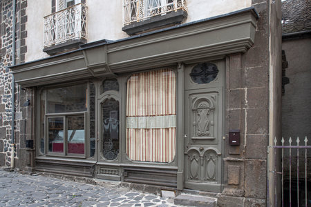 Exterior of a vintage shop frontの写真素材