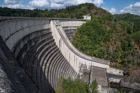 Architecture of a mountain dam in Franceの写真素材