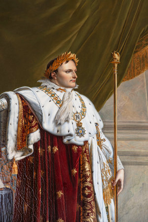 ainting of Napoleon's portrait in the ChÃ¢teau de Fontainebleau in Franceのeditorial素材