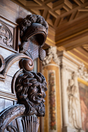Interior of the castle of Fontainebleau in Franceのeditorial素材
