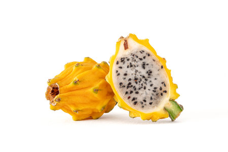 Close-up of yellow dragon fruit or pitayaの写真素材