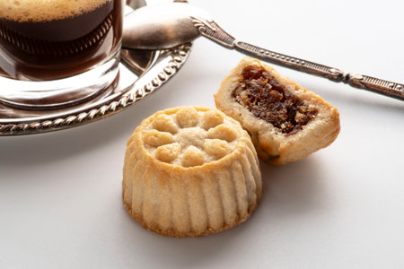Maamoul, traditional oriental pastry filled with date doughの写真素材