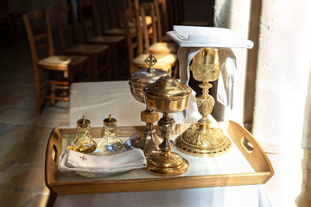 Communion in a Catholic churchの写真素材