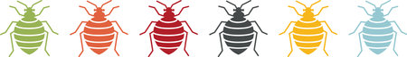 Group of colored bedbug iconsのイラスト素材