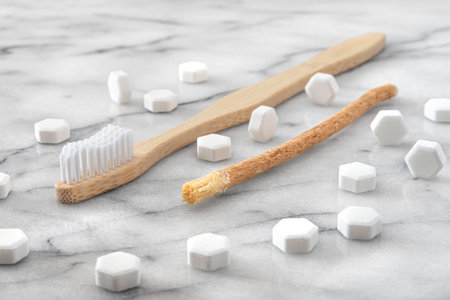 Siwak or miswak stick, tree root for ecological tooth brushingの写真素材