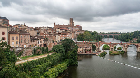Architecture of the city of Albi in Franceの写真素材