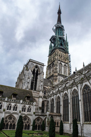 Rouen Cathedral in Normandy in France seen from the outsideの写真素材