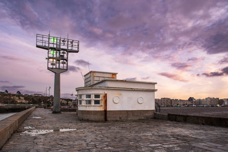 City of Dieppe seen from the port quayの写真素材