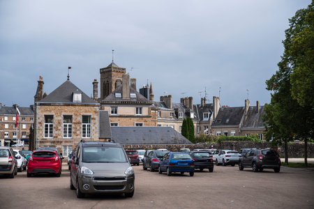 Architecture of the town of Vire in Normandy, Franceの写真素材