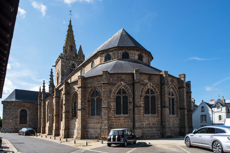 church in the town of Granville in Normandy in Franceの写真素材