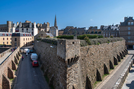 Ramparts of the city of Saint-Malo in Brittany, Franceの写真素材