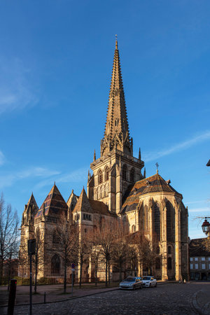 Saint Lazare Cathedral in Autun, Burgundy, Franceの写真素材