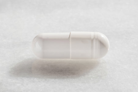 Close-up of medicines or food supplements used to treat oneselfの写真素材