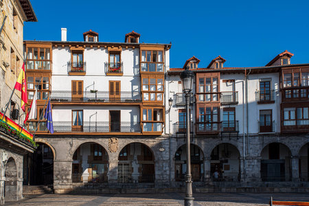 Architecture of the town of Castro Urdiales in Spainの写真素材