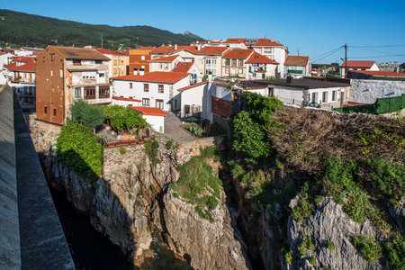Architecture of the town of Castro Urdiales in Spainの写真素材