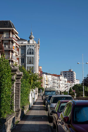 Architecture of the town of Castro Urdiales in Spainの写真素材