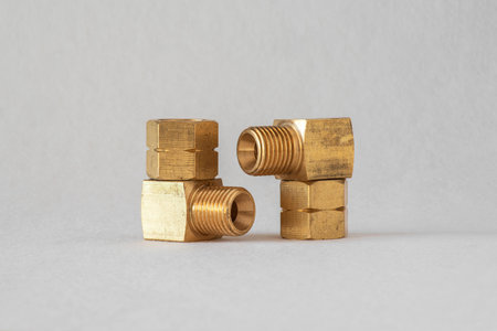 Pipe elbow with threaded ends for gas or plumbing systemsの写真素材